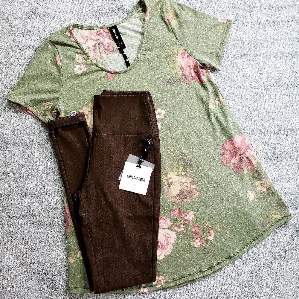 Knit Jeggings By Agnes & Dora Brown color